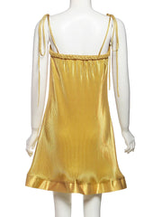 Braided Pleated Mini Sling Dress