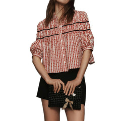 Puff Sleeve Floral Peplum Blouse