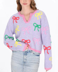 Bow Embroidery Sweater