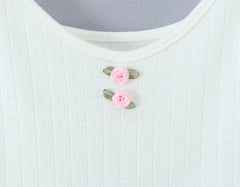 White Ribbed Bow Short Dress