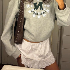 Floral Eyelet Embroidery Trim Mini Skirt