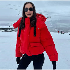 Hooded Padded Stand Collar Coat