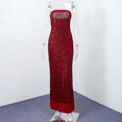 Strapless Sequin Maxi Dress