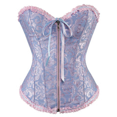 Satin Bow Lace Strapless Corset Top