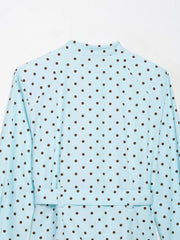 Blue Polka Dot Jacket And Shorts Set