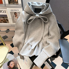 Grey Bow Tie Hoodie