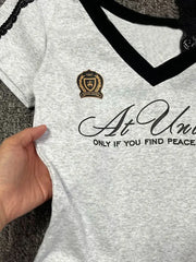 Grey Lace Sport Off shoulder Top