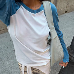 Color Block Raglan Long Sleeve T-Shirt
