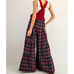 Christmas Plaid Overall Jumpsuits