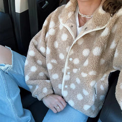 Polka Dot Fuzzy Fleece Jacket