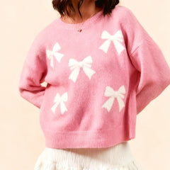 Knit Heart/Bow Sweater