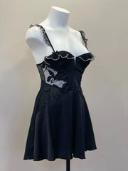 Ruffle Strap Satin Nightdress