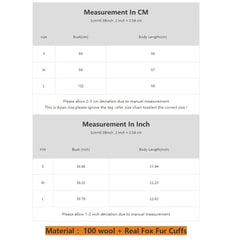 Faux Fur Cuff Cashmere Woolen Jacket