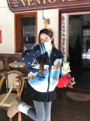 Winter Scenery Knitted Cardigan