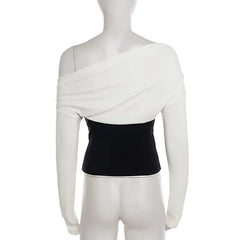 Off The Shoulder Long Sleeve Corset Top