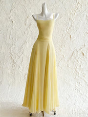 Yellow Flare Patchwork Long Dress