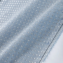 Rhinestone Denim Wide Leg Pants