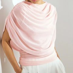 Dotted Ruched Draped Blouse