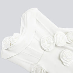 3D Flower Strapless Corset Mini Dress