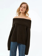 Off Shoulder Knit Sweater