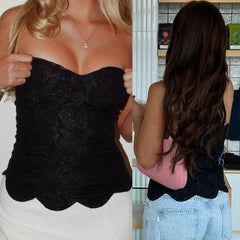 Embroidery Flower Print Corset