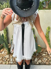 Ruffle Bow Tie Babydoll Mini Dress