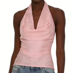 Satin Halter Tank Top