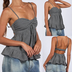 Stripe Twisted Cami Babydoll Top