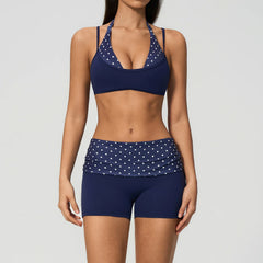 Printed Patchwork Crop Top And Leggings Set