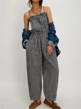 Wide Leg Plaid Spaghetti Strap Jumpsuit