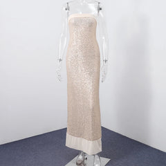 Strapless Sequin Maxi Dress