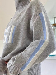 Ski Letter Printed Sweater