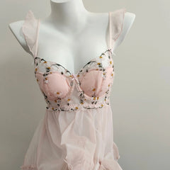 Daisy Lace Nightdress with Chest Pads