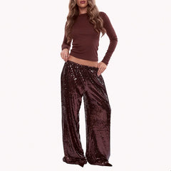 Sequin Wide-Leg Pants