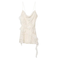 Sequin Layered Ruffle V-neck Sleeveless Mini Dress