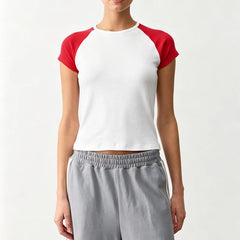 Crewneck Raglan Cropped T-Shirt