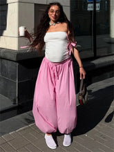 Striped Drawstring Puff Pants