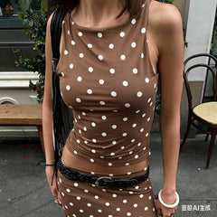 Polka Dot Print Tank Top