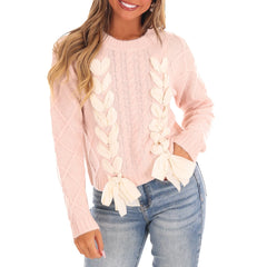 Lace Up Braided Sweater