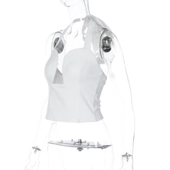 Halter Deep Neck Cut Corset Top