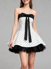 Bowknot Sleeveless Flare Bloomers Mini Dress