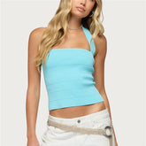 Horizontal Bandage Halter Crop Top