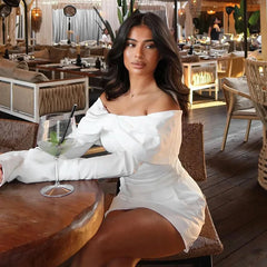 Bow One Shoulder Long-Sleeved Top