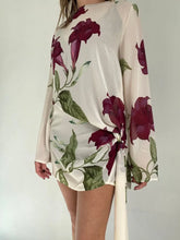 Long Sleeve Chiffon Ribbon Mesh Mini Dress