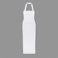 Bandage Halter Solid Maxi Dress