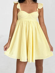 Babydoll Ruffle Strap Short Dress
