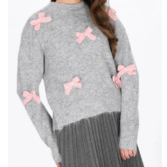 Bow 3D Bow Appliques Sweater