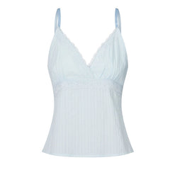 Babydoll Lace Trim Spaghetti Strap Top