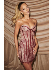 Lace Bodycon Bustier Strapless Mini Dress
