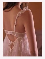 Flower Mesh Babydoll Nightdress